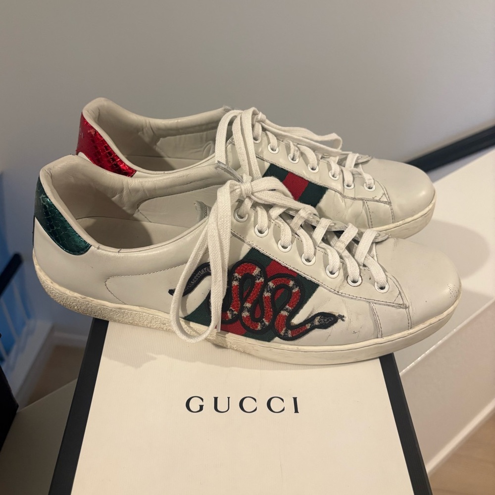 Gucci Ace Embroidered Snake Sneakers